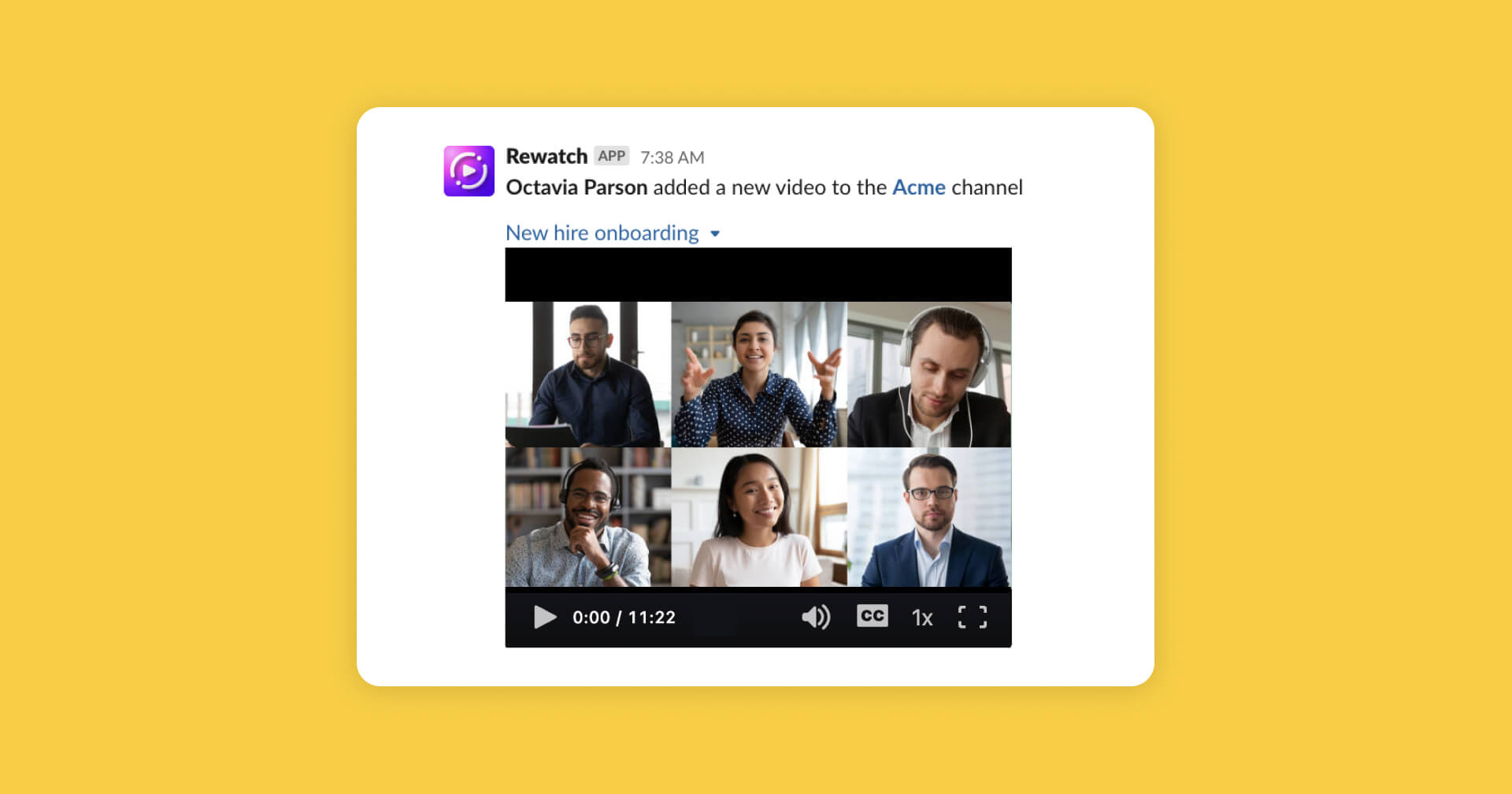 Play Rewatch videos in Slack